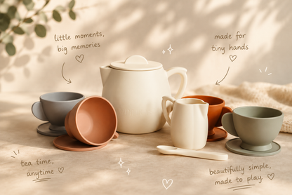 Premium 12-Piece Silicone Tea Set | BPA-Free Pretend Play Toy