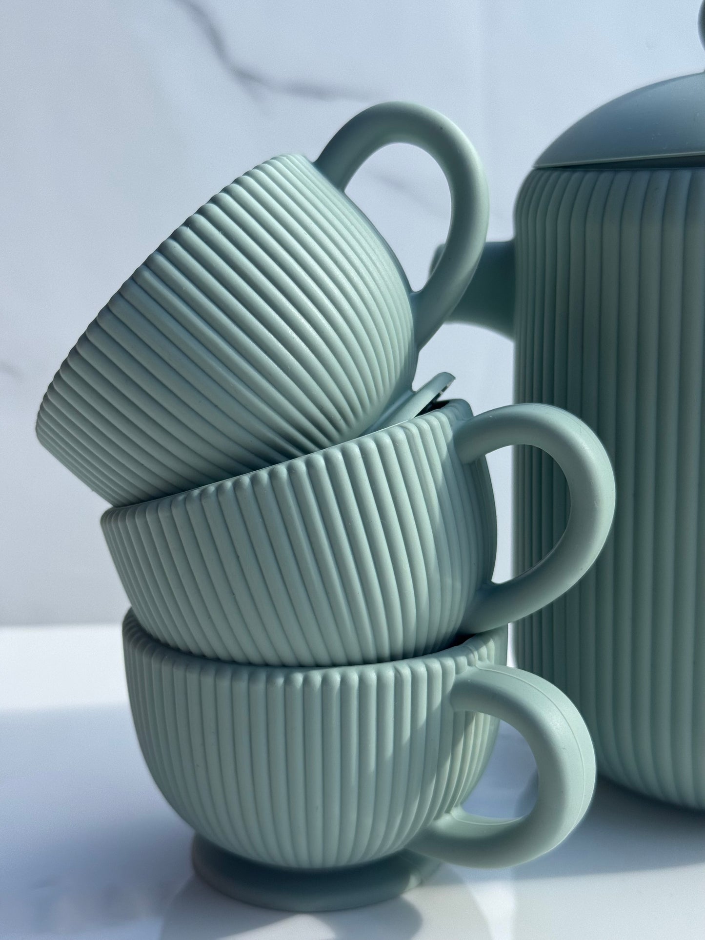 Premium 4 - Piece Silicone Tea Set | BPA-Free Pretend Play Toy