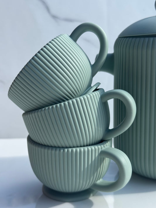 Premium 4 - Piece Silicone Tea Set | BPA-Free Pretend Play Toy