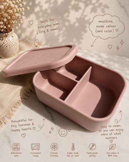 Silicone Lunch Box with 3 Compartments | BPA-Free Food Container