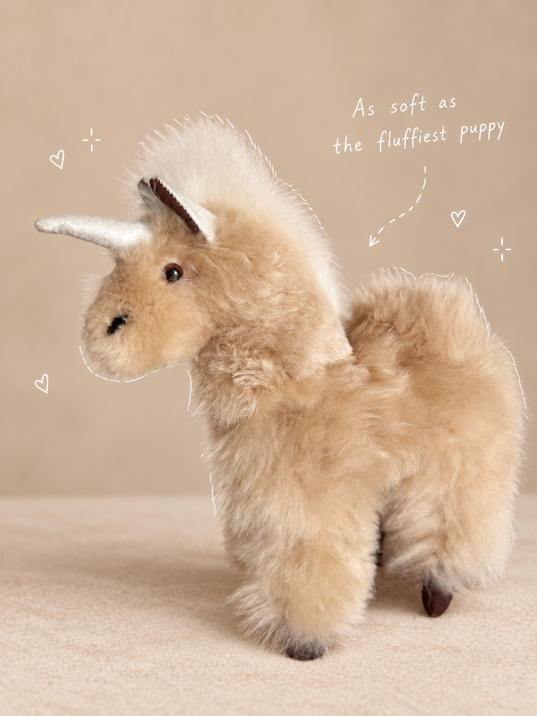 Handmade Alpaca Wool Soft Toy – Alpaca, Teddy Bear or Unicorn | 32 cm