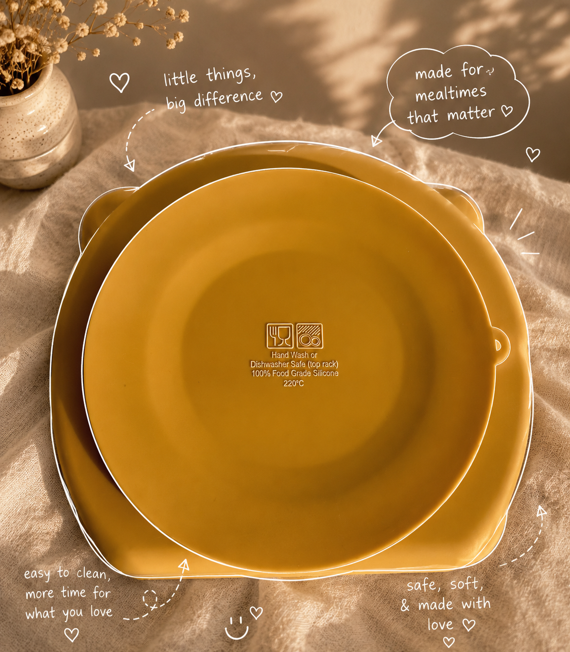 Silicone Suction Divided Plate with Lid | 7 Colours | FREE Snack & Drink Cup
