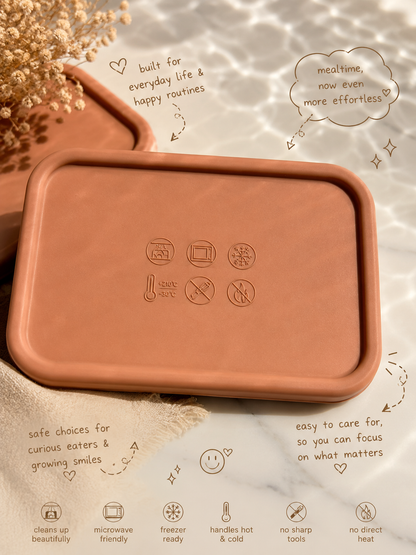 Silicone Lunch Box with 3 Compartments | BPA-Free Food Container