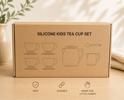 Premium 12-Piece Silicone Tea Set | BPA-Free Pretend Play Toy