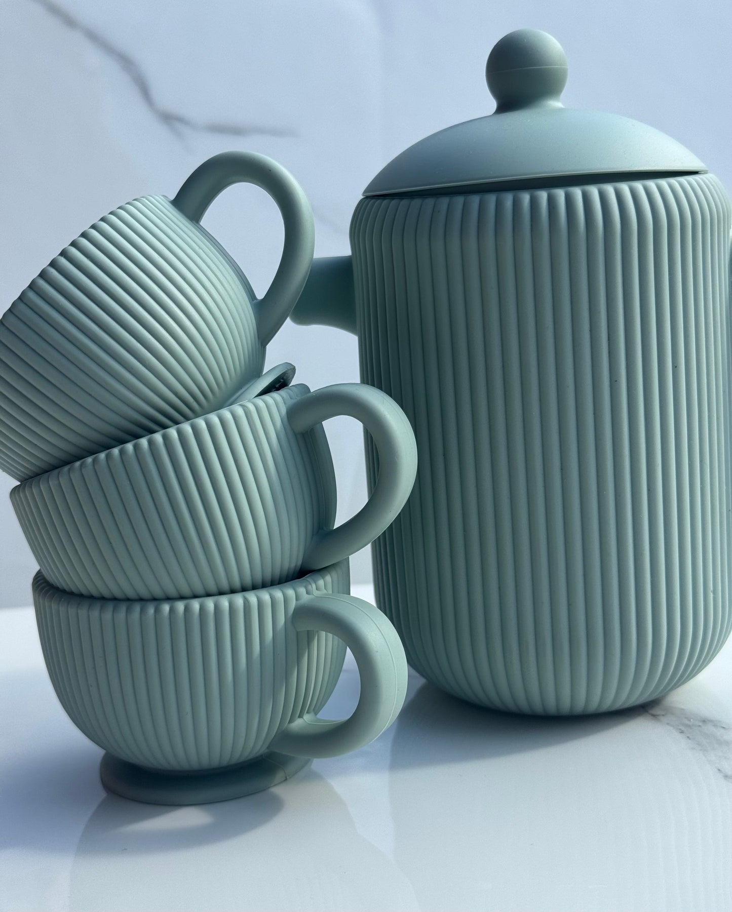 Premium 4 - Piece Silicone Tea Set | BPA-Free Pretend Play Toy