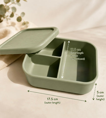 Silicone Lunch Box with 3 Compartments | BPA-Free Food Container