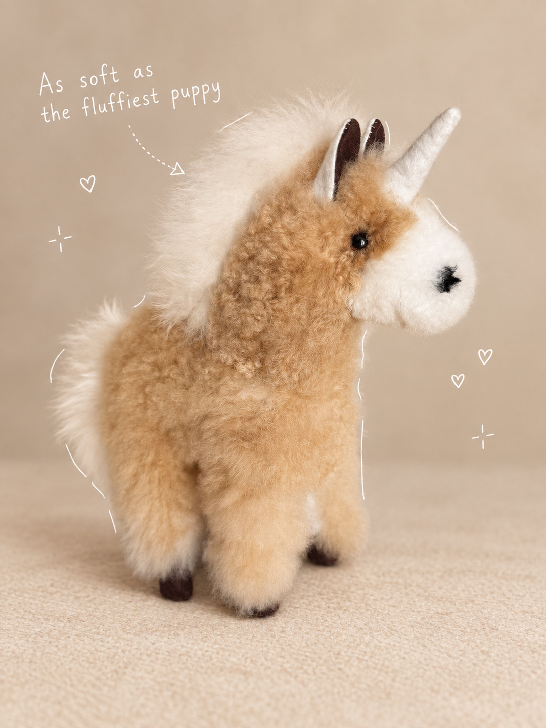 Handmade Alpaca Wool Soft Toy – Alpaca, Teddy Bear or Unicorn | 32 cm