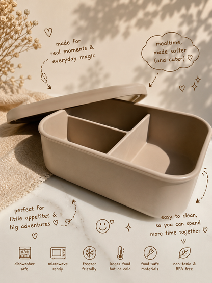 Silicone Lunch Box with 3 Compartments | BPA-Free Food Container