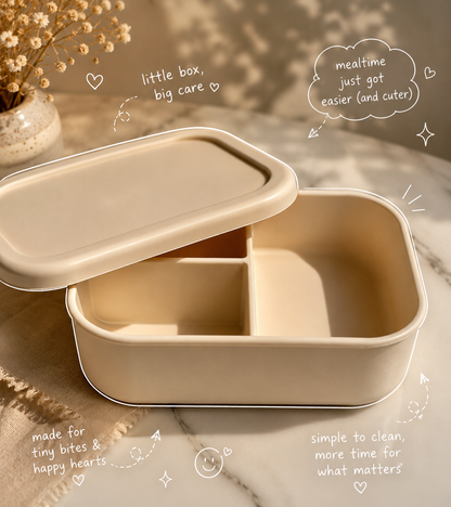 Silicone Lunch Box with 3 Compartments | BPA-Free Food Container