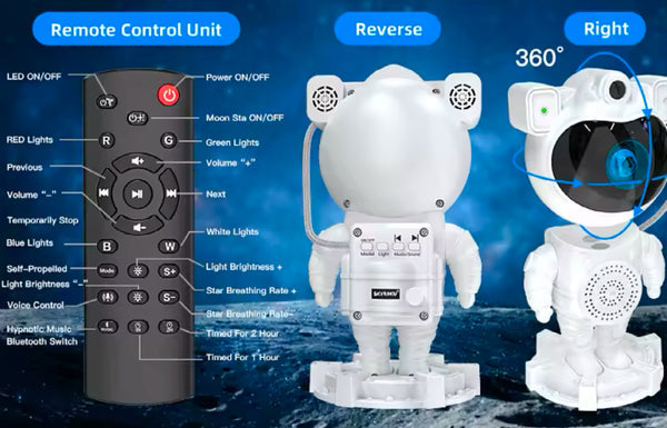🌙✨ Astronaut Star &amp; Moon Light Projector