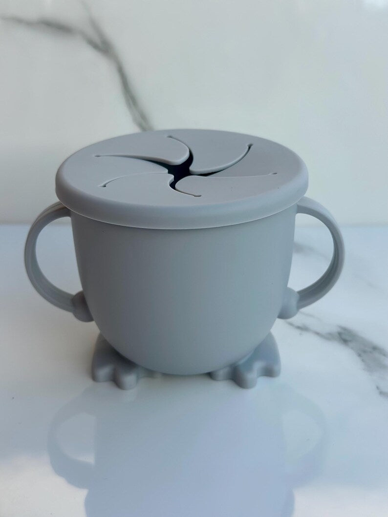 Silicone Toddler Snack Cup | Spill-Proof Baby Feeding Container with Lid
