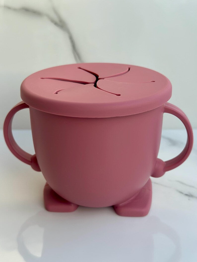 Silicone Toddler Snack Cup | Spill-Proof Baby Feeding Container with Lid