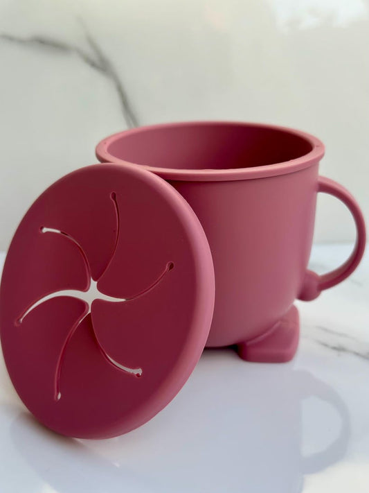 Silicone Toddler Snack Cup | Spill-Proof Baby Feeding Container with Lid