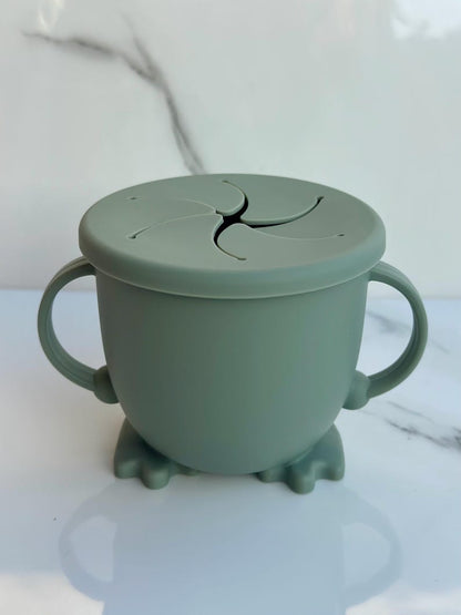Silicone Toddler Snack Cup | Spill-Proof Baby Feeding Container with Lid